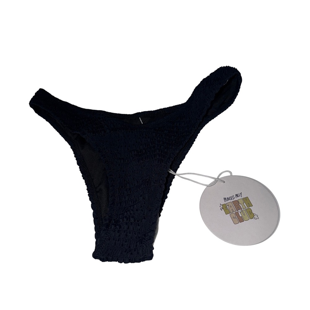 Princess Polly Recycled Nylon Blanca Bikini Bottoms Black US 6 AU 10